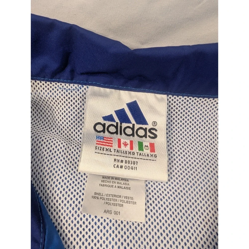 Adidas Anorak Style XL Windbreaker Pullover Jacket Blue Vintage Snap Buttons